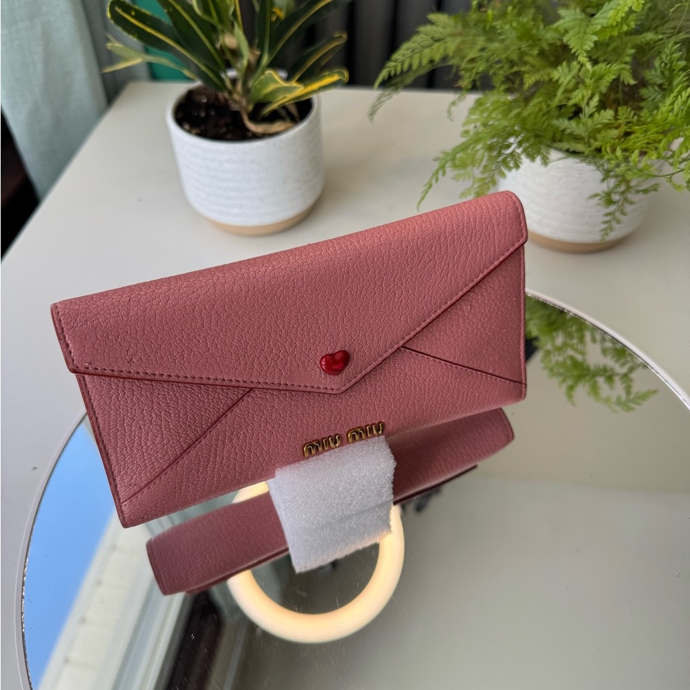 Miu Miu Rose Pink Leather Clutch